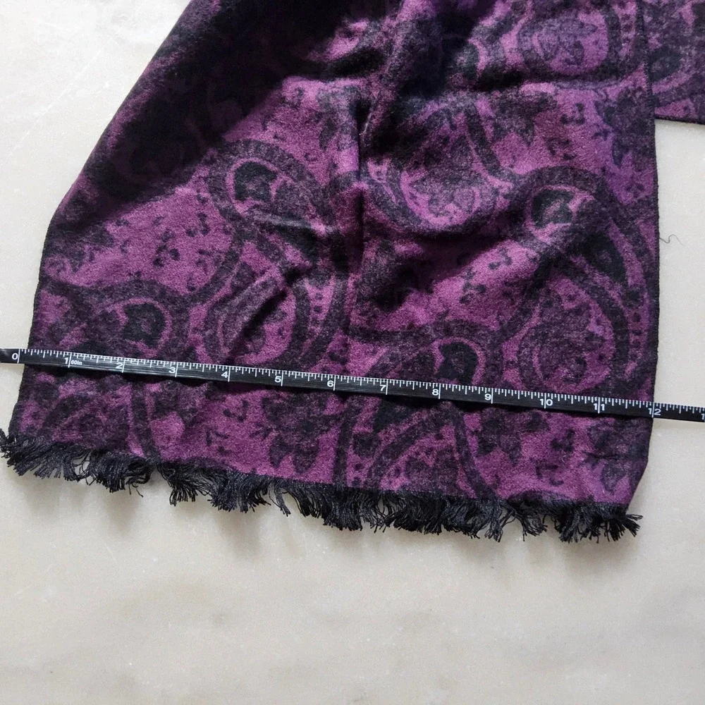 Purple Paisley Scarf‎ with Fringe Women's Fashion Accessory